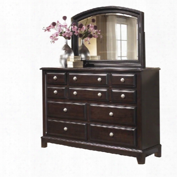 Ashley Ridgley 2 Piece Wood Dresser Set In Dark Brown