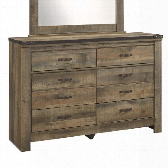 Ashley Trinell 6 Drawer Wood Double Dresser In Brown