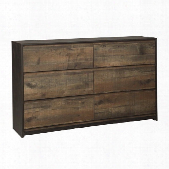 Ashley Windlore 6 Drawer Dresser In Dark Brown