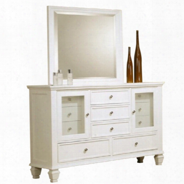 Coaster Classic Eleven Drawer Dresser With Mirror Set In White