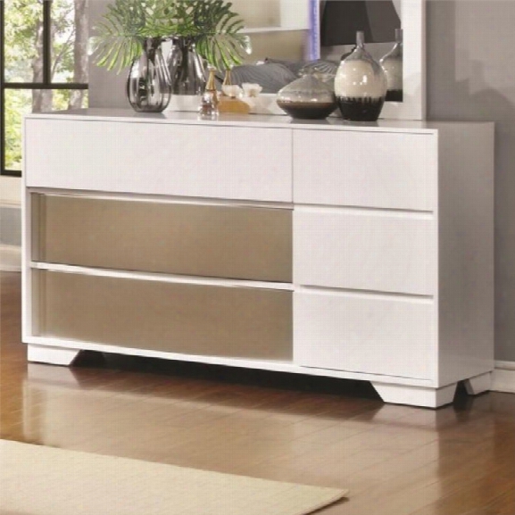 Coaster Havering 6 Drawer Dresser In Blanco And Sterling