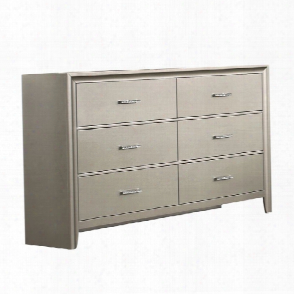 Coaster Lana 6 Drawer Dresser In Silver