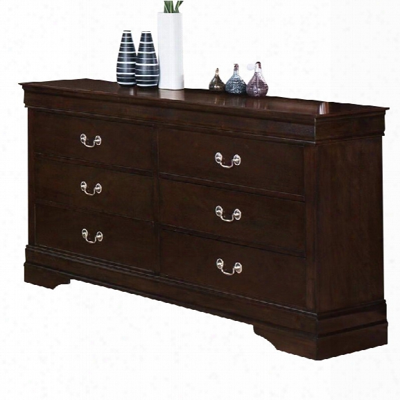 Coaster Louis Philippe 6 Drawer Double Dresser In Cappucci No
