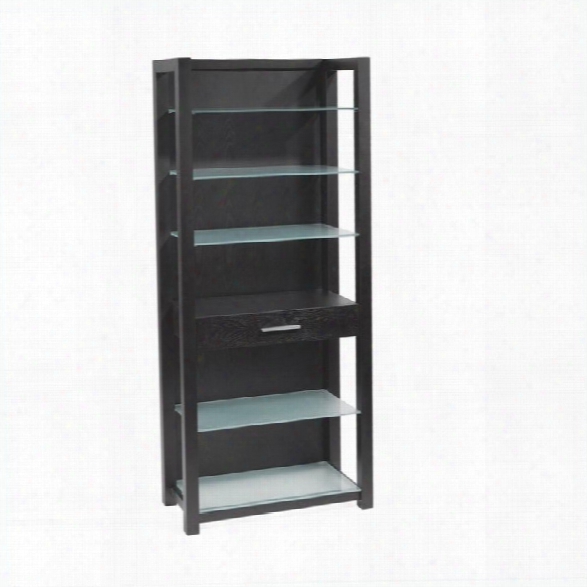 Eurostyle Ballard Shelving Frame In Wenge With Adjustable Glass Shelves