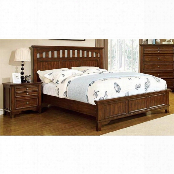 Furniture Of America Alred 2 Piece King Panel Bedroom Set In Cherry