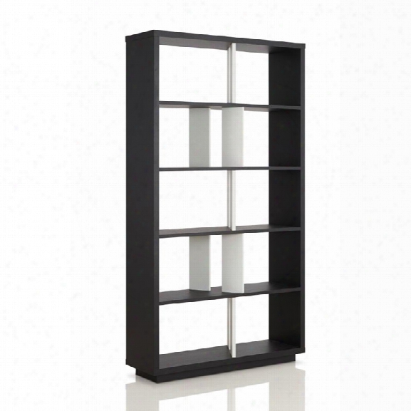 Furniture Of America Brittany 5 Shelf Bookcae In Black And White