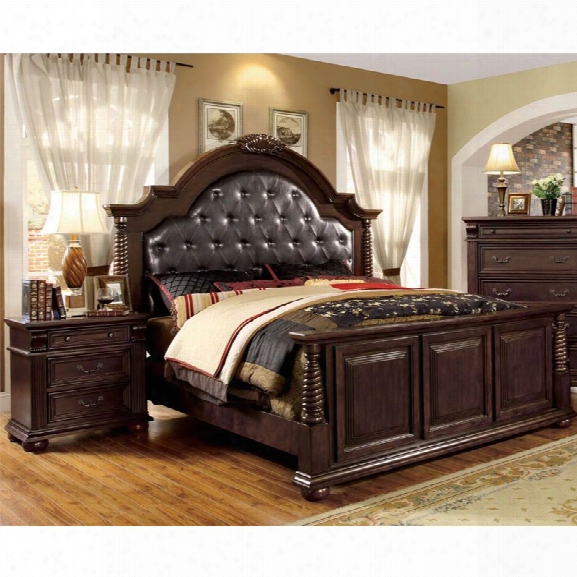 Furniture Of America Catherine 2 Piece Leatherette King Bedroom Set