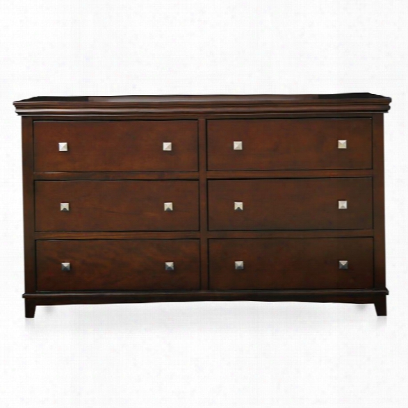 Furniture Of America Fanquite 6 Drawer Dresser In Brown Cherry