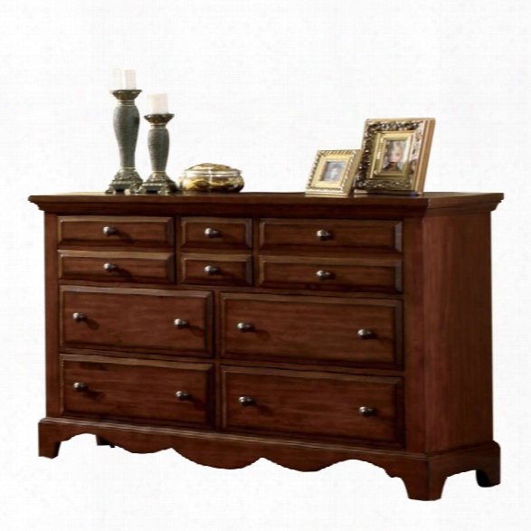 Furniture Of America Fletcher 7 Drawer Dresser In Light Walnut