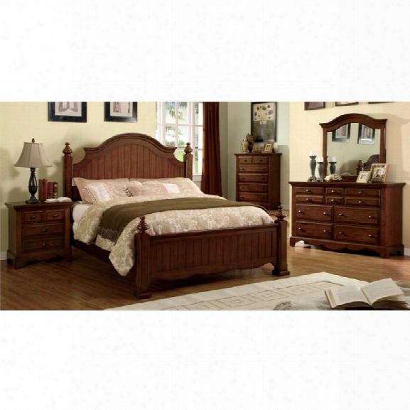 Furniture Of America Fletcher Plank 4 Piece Queen Bedroom Set