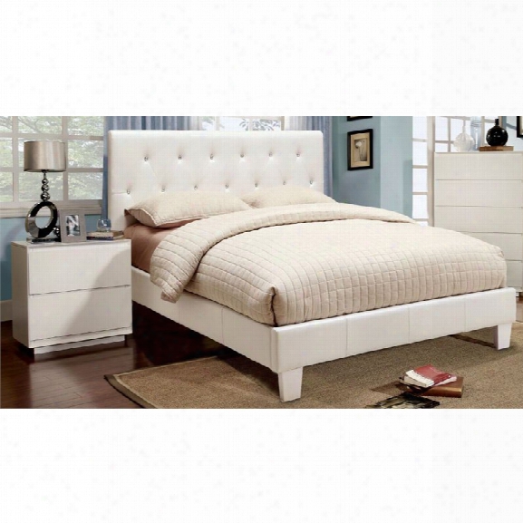 Furniture Of America Kylen 2 Piece Upholstered King Bedroom Set In White