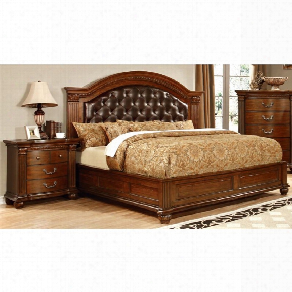 Furniture Of America Sorella 2 Piece King Panel Bedroom Set In Cherry