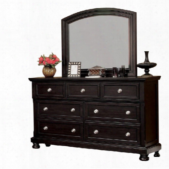 Furniture Of America Stillo 7 Drawer Dresser With Mirror In Espresso