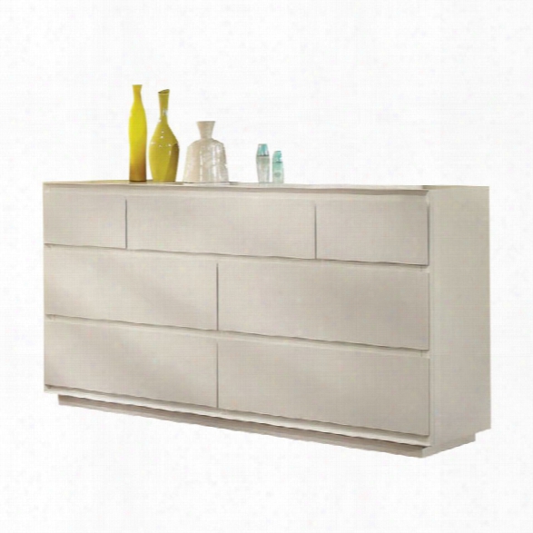 Furniture Of America Warther Linear 7 Drawer Dresser In White