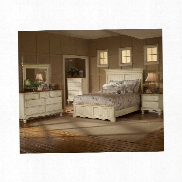 Hillsdale Wilshire 4 Piece Bedroom Set In  Antique White-queen