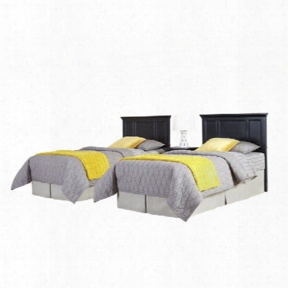 Home Styles Bedford Two Twin Headboards 3 Piece Bedroom Set In Black