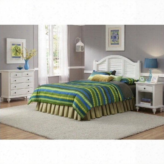 Home Styles Bermuda 3 Piece Bedroom Set In White-queen