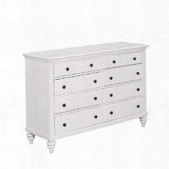 Home Styles Bermuda 8 Drawer Double Dresser In Brushed White