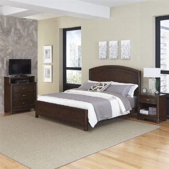 Home Styles Crescent Hill 3 Piece Queen Bedroom Set In Tortoise Shell