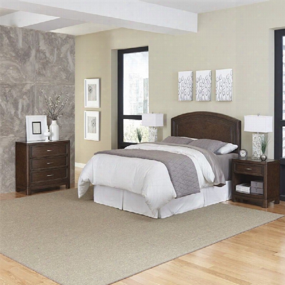 Home Styles Crescent Hill 4 Piece Full Queen Bedroom Set In Tortoise Shell