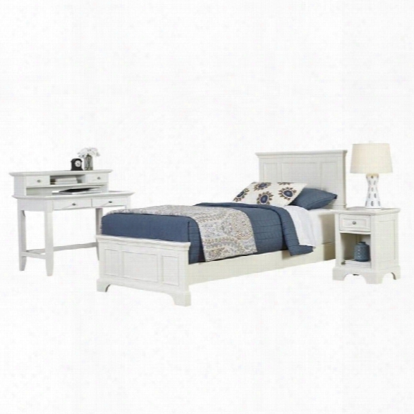 Home Styles Naples Twin 4 Piece Bedroom Set In White