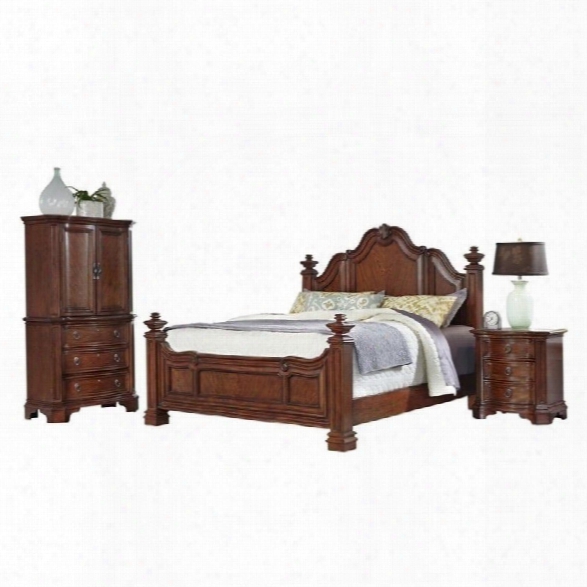 Home Styles Santiago Queen 3 Piece Bedroom Set In Cognac