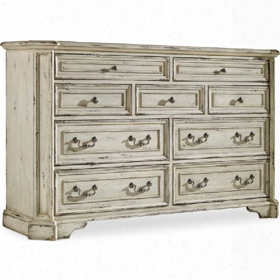 Hooker Furniture Sanctuary 9 Drawer Dresser In Chalky White