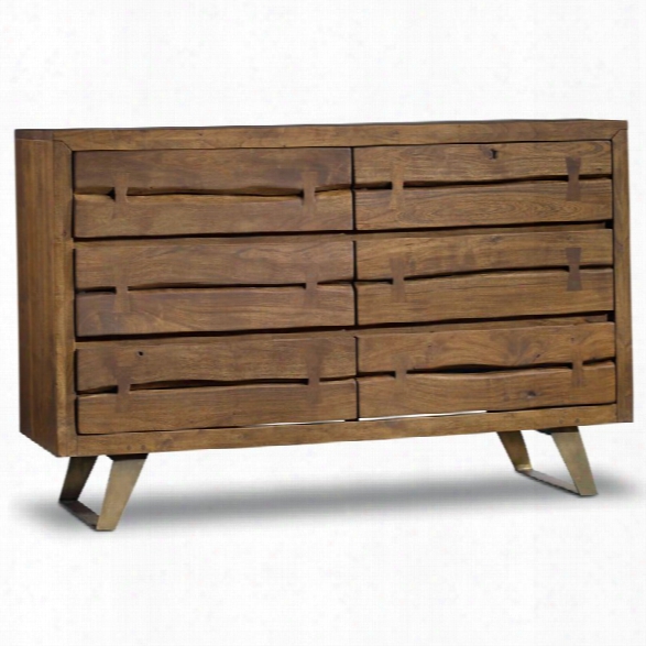 Hooker Furniture Transcend 6 Drawer Double Dresser In Medium Wood