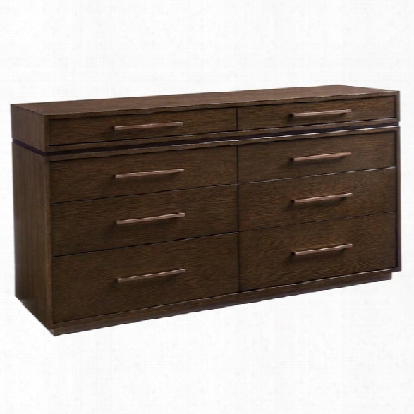 Lexington Zavala Collonade 8 Drawer Dresser In Mocha Brown