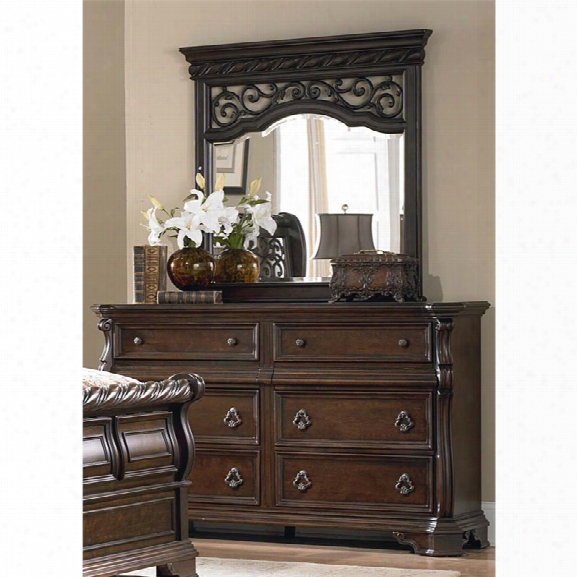 Liberty Furniture Arbor Place Dresser And Mirror Set In Brownstone