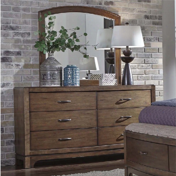 Liberty Furniture Avalon Iii Dresser And Mirror Set In Pebble Brown