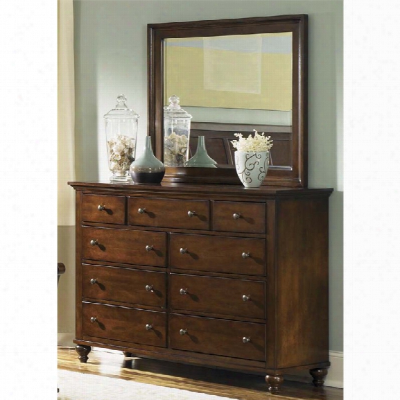 Liberty Furniture Hamilton Dresser And Mirror Set In Cinnamon