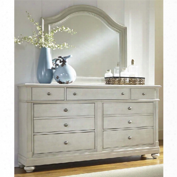 Liberty Furniture Harbor View Iii Dresser And Mirror Set In Dove Gray