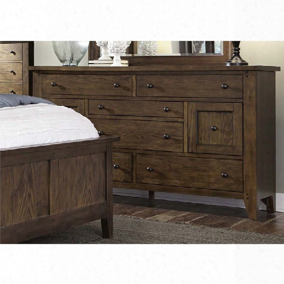 Liberty Furniture Hearthstone 8 Drawer Dresser In Rustic Oak