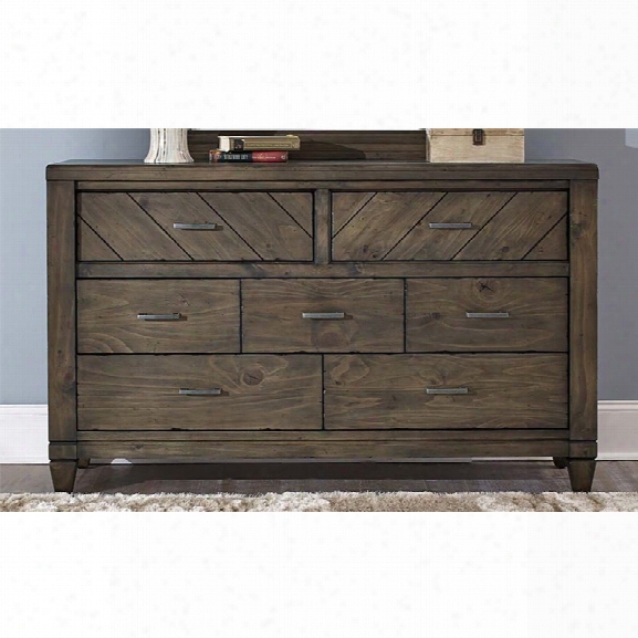 Liberty Furniture Modern Country 7 Drawer Dresser In Harvest Brown