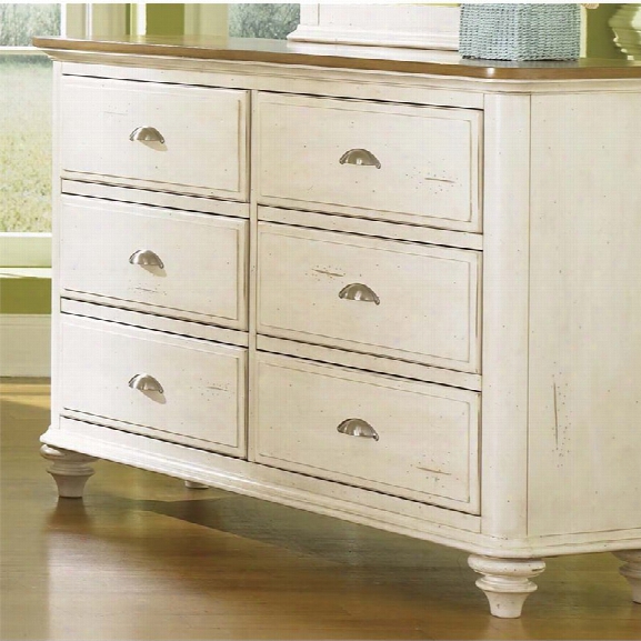 Liberty Furniture Ocean Isle 6 Drawer Dresser In Bisque