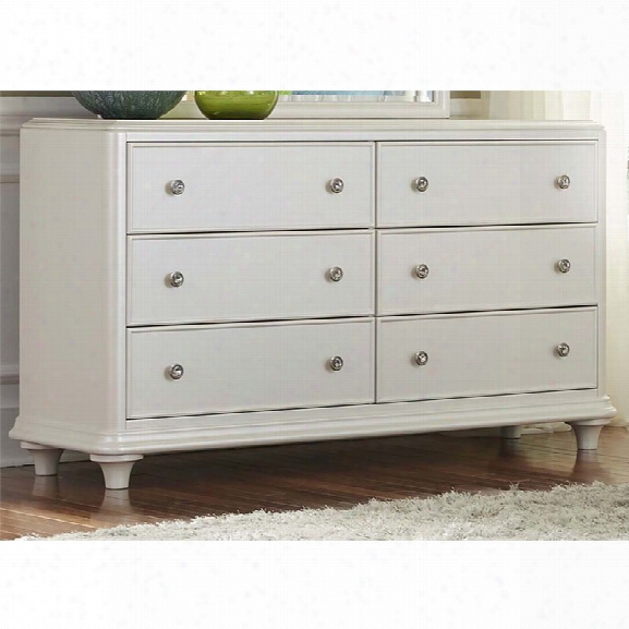 Liberty Furniture Stardust 6 Drawer Dresser In Iridescent White