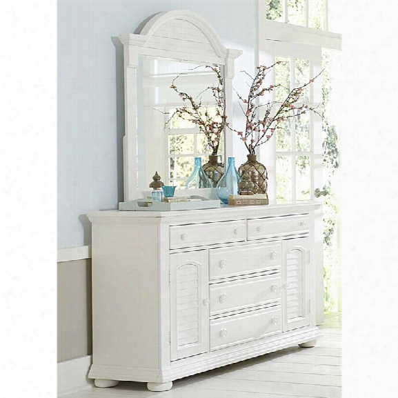 Liberty Furniture Summer House I Dresser And Mirror Set In White