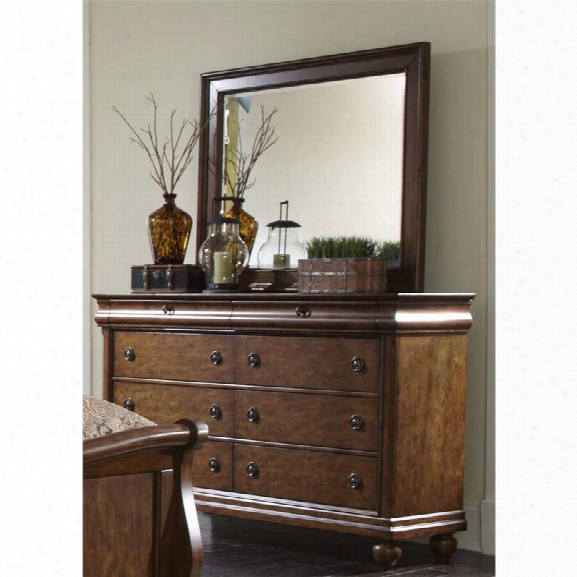 Liberty Furniture Traditions Dresser And Mirror Set In Cherry