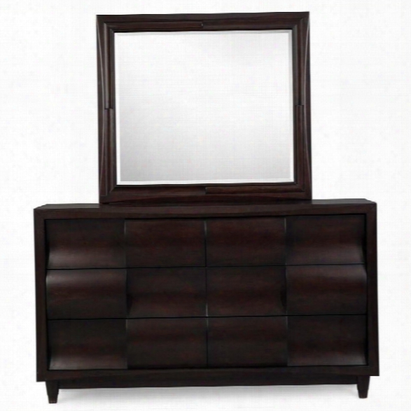 Magnussen Fuqua Dresser And Mirror Set In Black Cherry