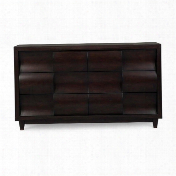 Magnussen Fuqua Wood 6 Drawer Dresser In Black Cherry