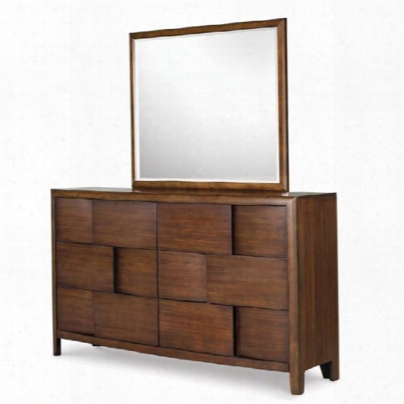 Magnussen Nova Wood Dresser And Mirror In Chestnut