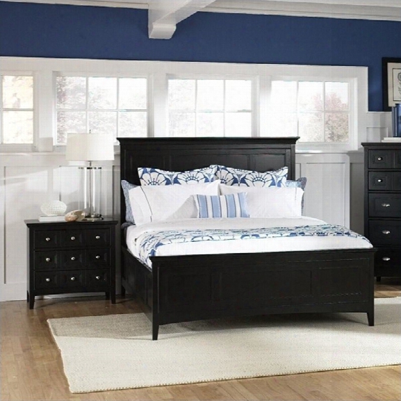 Magnussen Southampton Panel Bed 2 Piece Bedroom Set In Black Finish