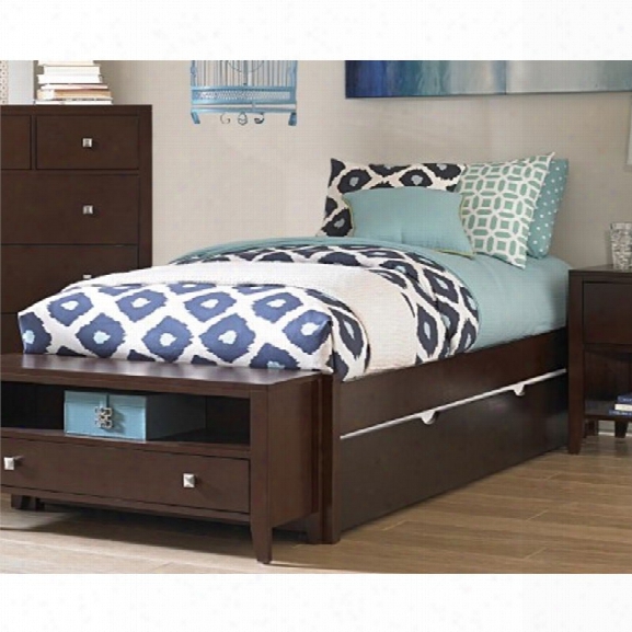 Ne Kids Pulse Full Platform Bed With Trundle In Chocolate