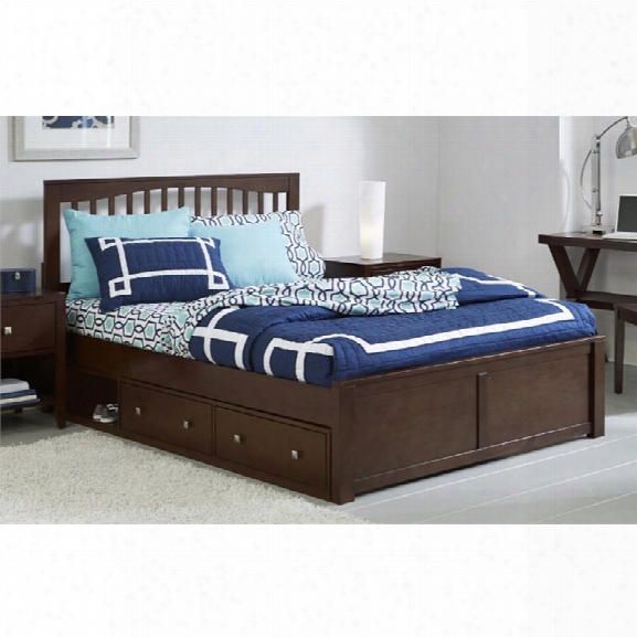 Ne Kids Pulse King Storage Slat Bed In Chocolate