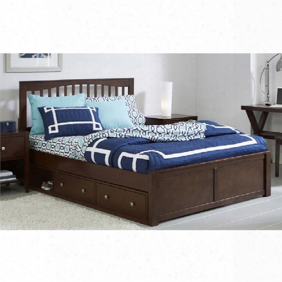 Ne Kids Pulse Queen Storage Slat Bed In Chocolate