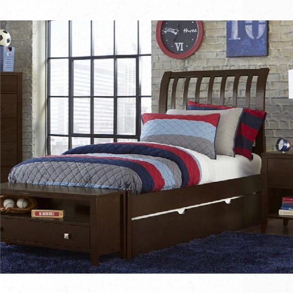 Ne Kids Pulse Twin Sleigh Bed With Trundle In Chocolate