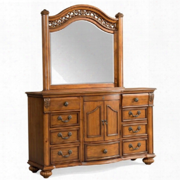 Picket House Furnishings Barrow Dresser With Mirror In Oak
