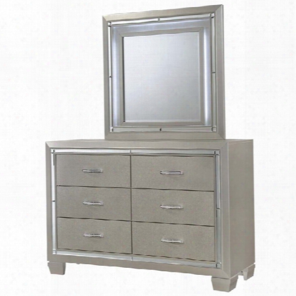 Picket House Furnishings Glamour Youth Dresser And Led Mirror Set