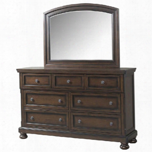 Picket House Furnishings Kingsley Dresser And Mirror Set In Walnut